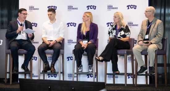 Dr. C. Munro Cullum (right end) participates in a panel discussion at TCU
