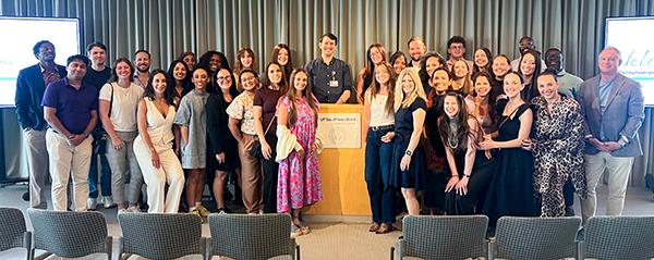 Drs. Lacritz and Goetz pose with a group from the BvB Foundation