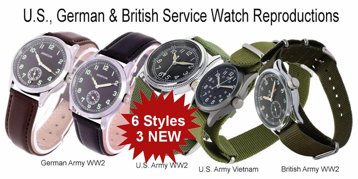 US - German - and British Military Service Watches - Reddick Militaria