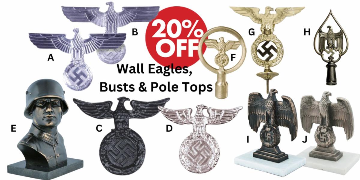 Pole Tops - Busts - Wall Eagles - Reddick Militaria