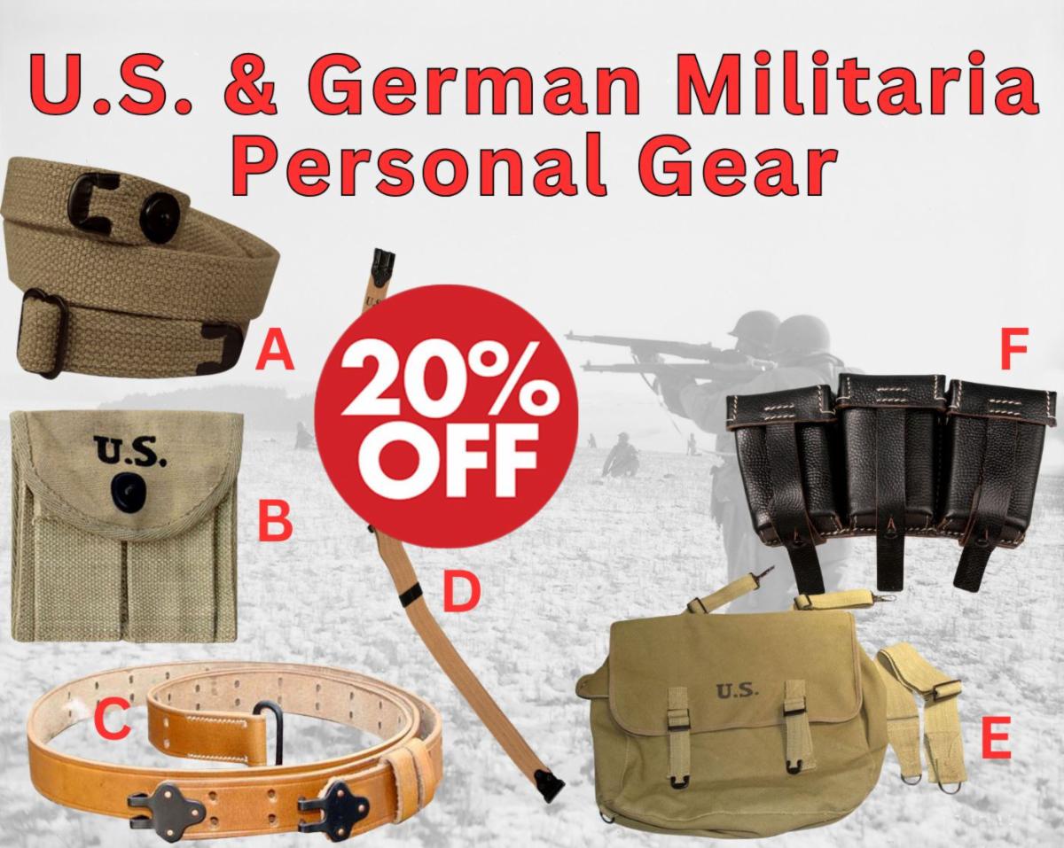 US and German Militaria Personal Gear Sale - Reddick Militaria