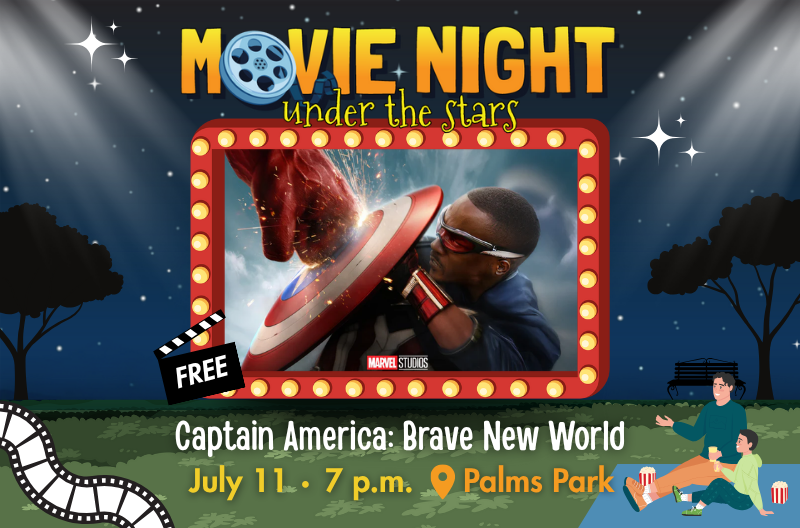 Captain America Brave New World movie at Palms Park on July 11