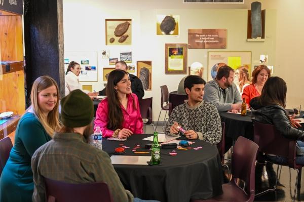 Photo of guests playing trivia at Cranbrook Institute of Science during an After Dark. Photo by Eric Franchy.