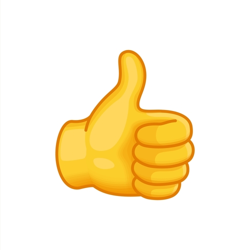 Thumbs Up Hand Emoji Icon Illustration Sign. Human Gesture Vector Symbol Emoticon Design Vector emojis.