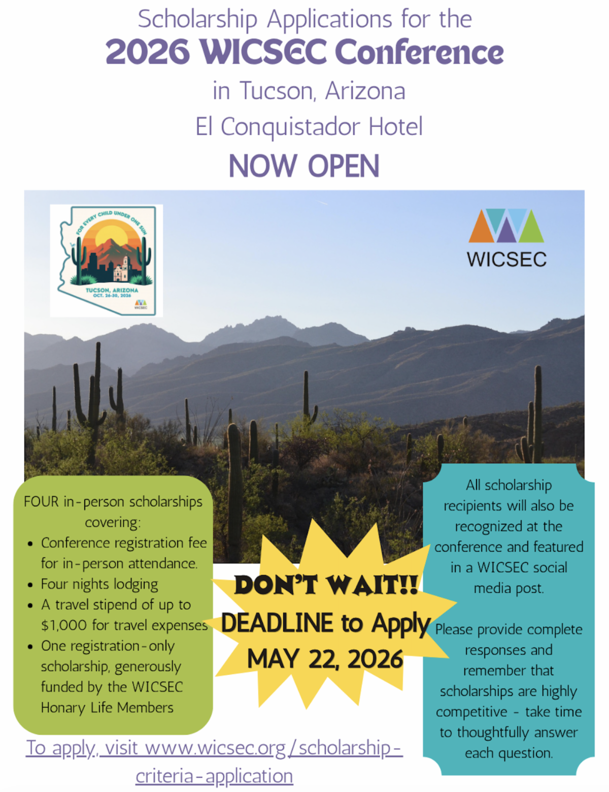 Apply for a Scholarship to Attend the 2026 WICSEC Training Conference!