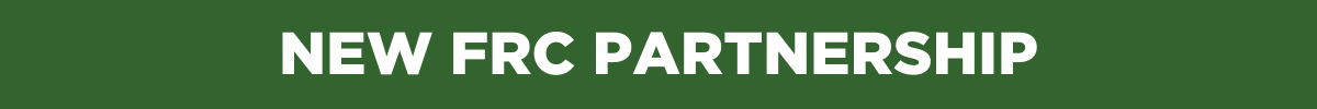 green banner that reads new frc partnership