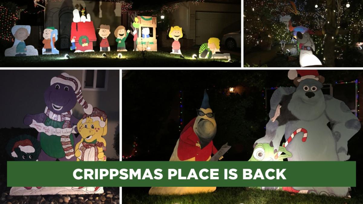 Collages of images from former Crippsmas displays with a banner that reads Crippsmas Place is back