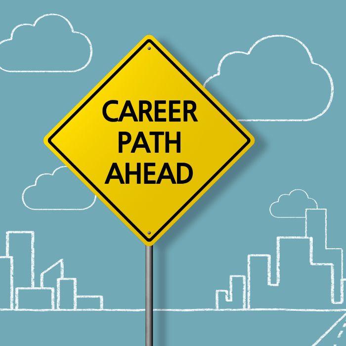 Sign that reads Career Path Ahead