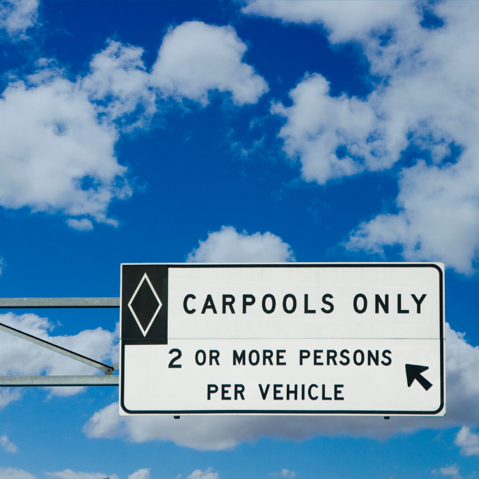 Image of a high occupancy vehicle lane