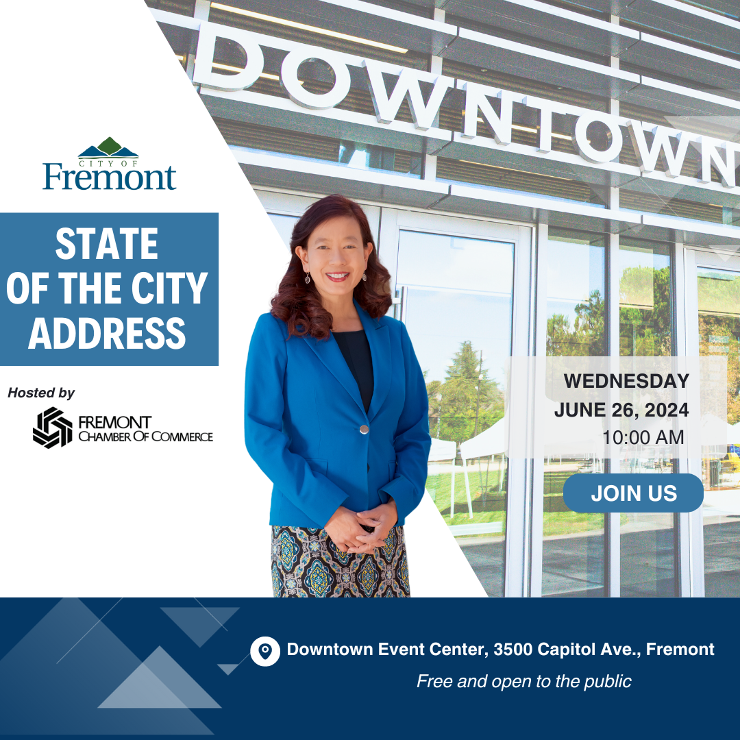 City of Fremont state of the city address hosted by the Fremont Chamber of Commerce Wednesday June 26 2024 10 a m Join us downtown event center 3500 capitol avenue Fremont Free and open to the public