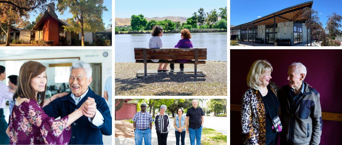 Collage of photos of older adults engaged in activities in Fremont