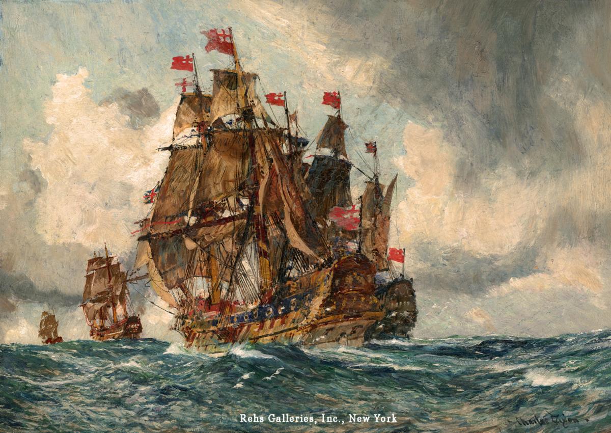 Charles Dixon - Galleons at Sea