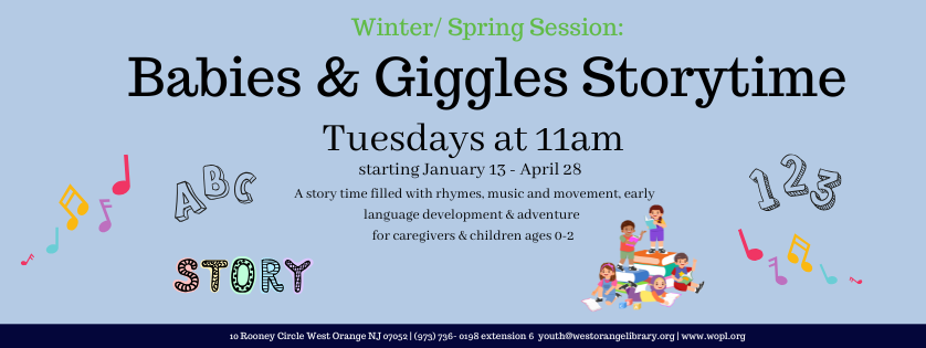 Babies and Giggles Storytime, Tuesdays at 11