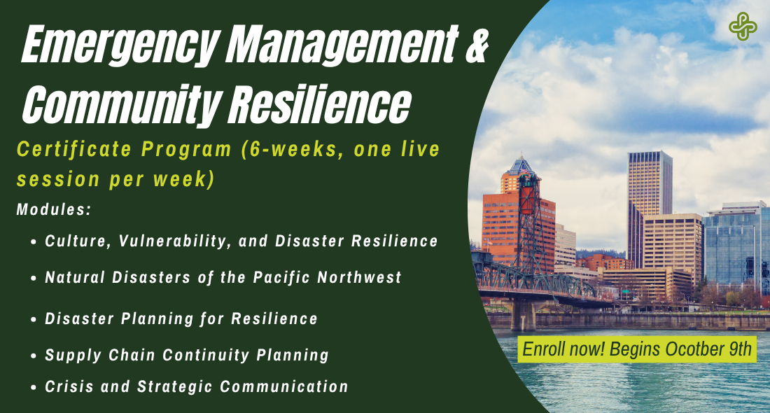 Emergency Management certificate program PSU flyer.