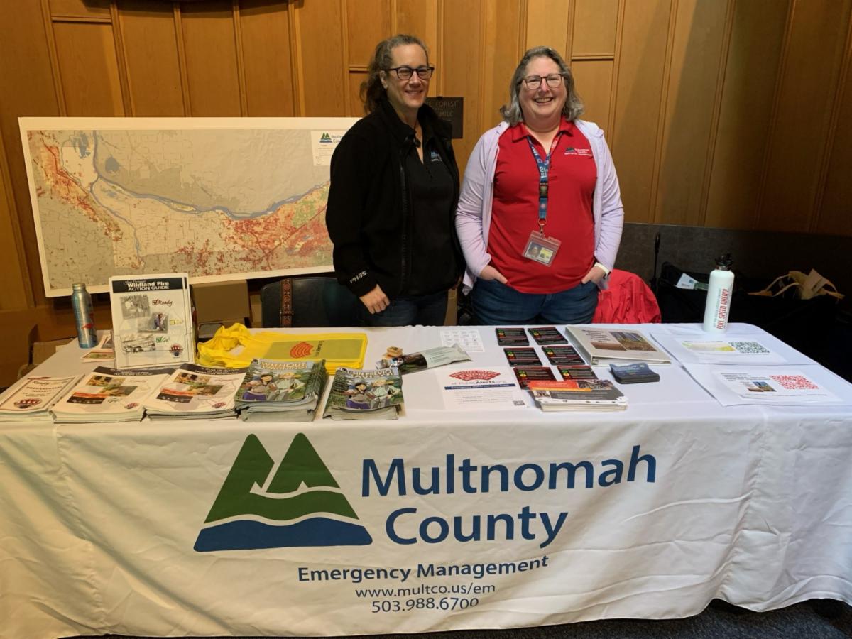Lydia Ledgerwood-Eberlein (Left) and Gail Zuro (Right) 
at the departmental information table.