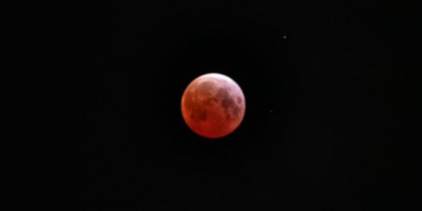 The red blood moon during a lunar eclipse