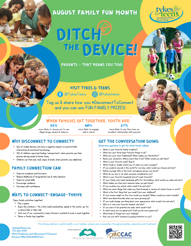 Ditch the Device and Disconnect to Connect during August Family Fun Month