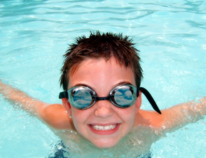 kid in pool