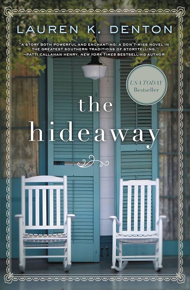 The Hideaway book cover showing two rocking chairs on a porch