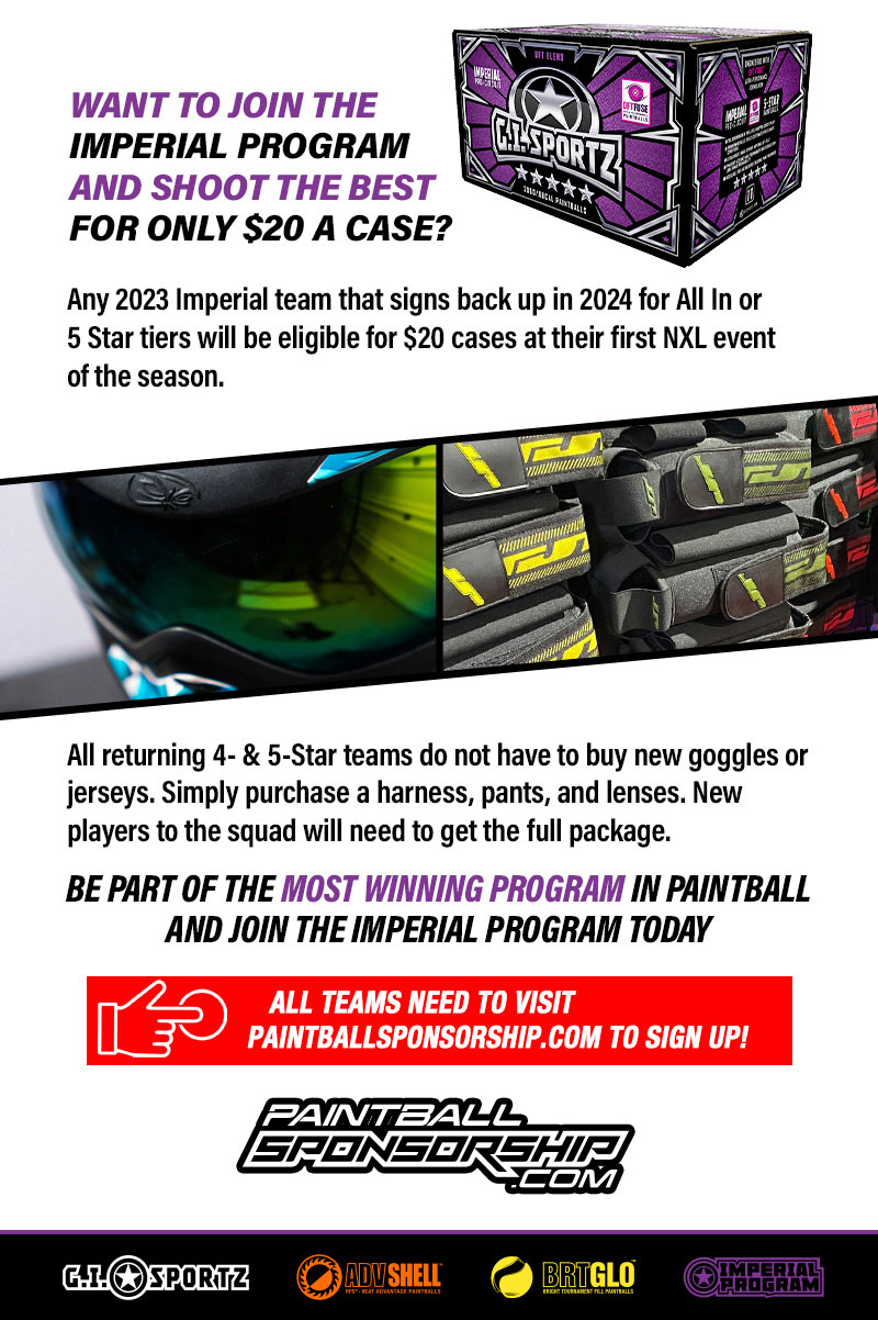 Paintball Sponsorship 2024 GI Imperial Program GI Sportz Paintball