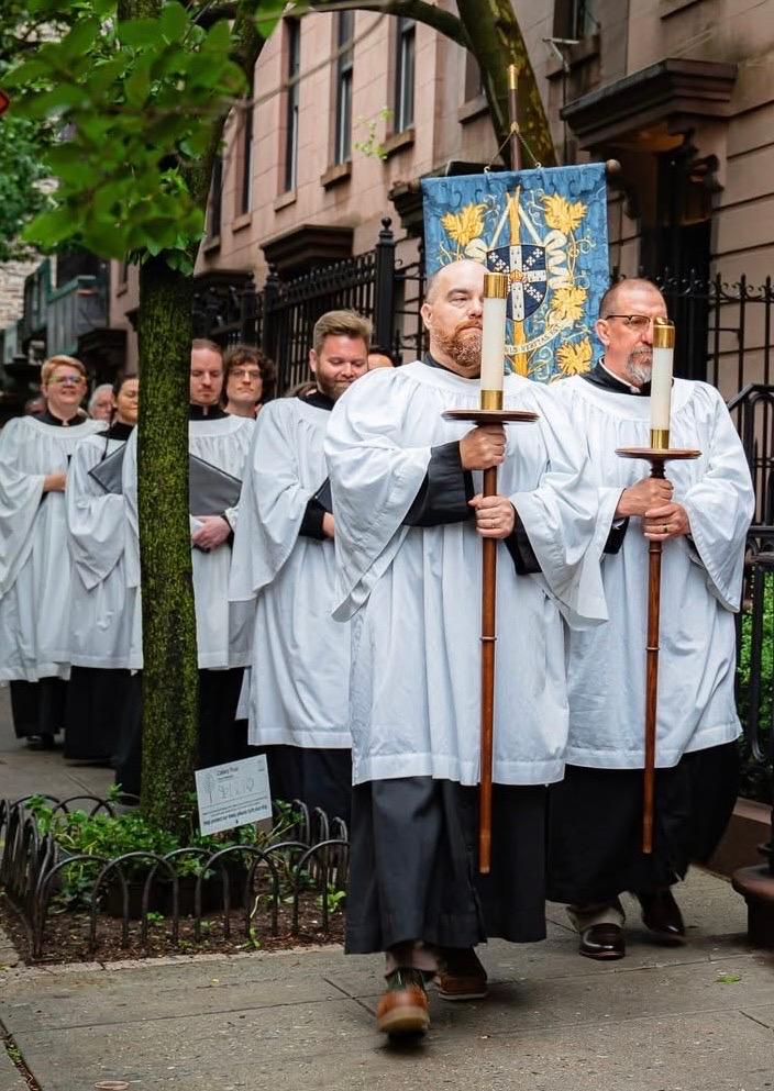 Brandon Medley serves as an acolyte at General Theological Seminary in New York