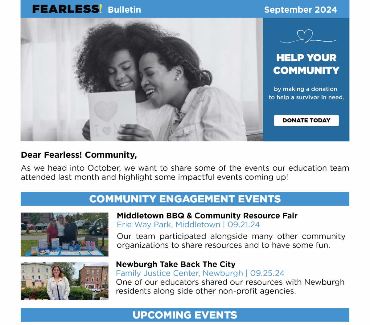 Dear Fearless! Community, As we head into October, we want to share some of the events our education team  attended last month and highlight some impactful events coming up!