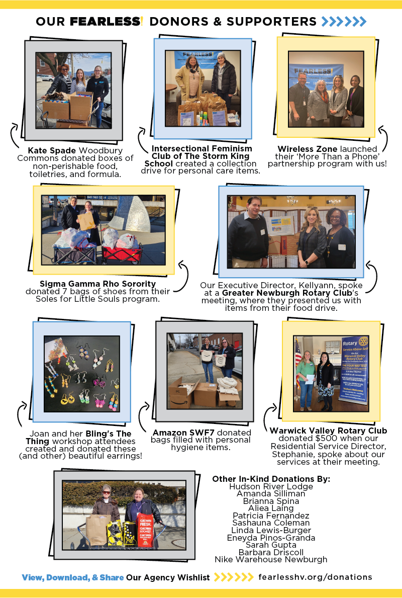 We thank our Fearless donors and supporters who help us move our work forward. Every act of kindness makes a difference. 