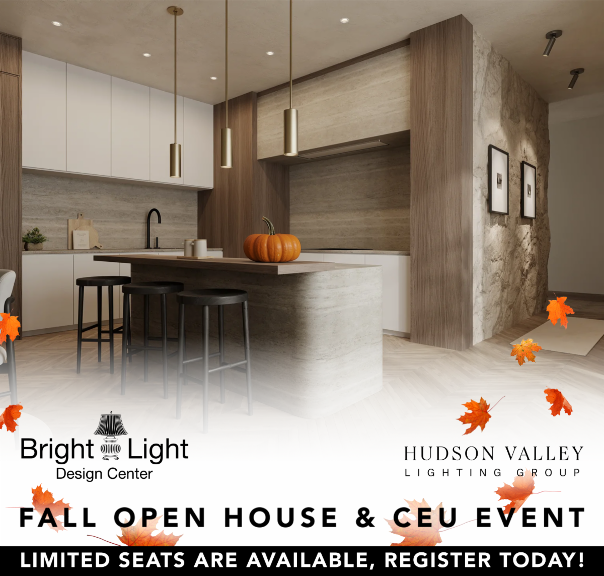 Join us November 12 at Bright Light Annapolis for a Fall Open House and CEU Event presented by Hudson Valley Lighting Group
