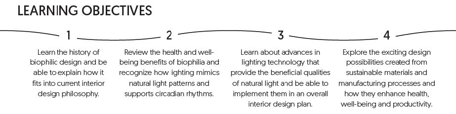CEU Objectives for Biophilic Lighting Design course
