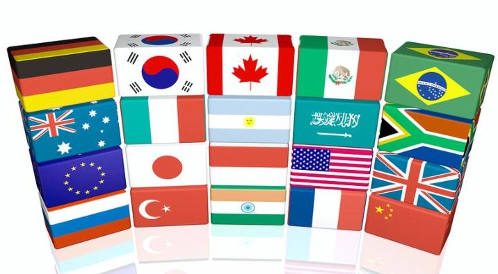 3d flag objects created as Great twenty flags white background