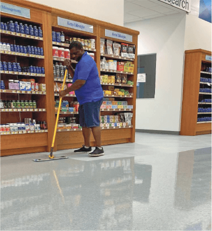 Man Mopping