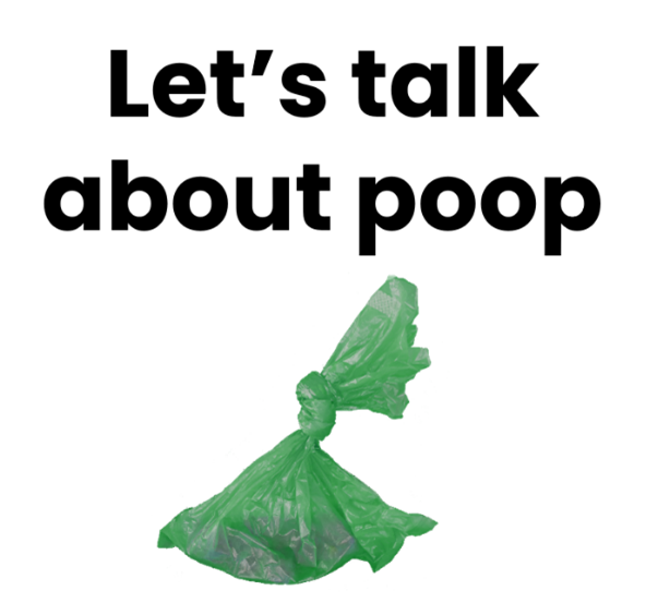 green dog poop bag tied at the top