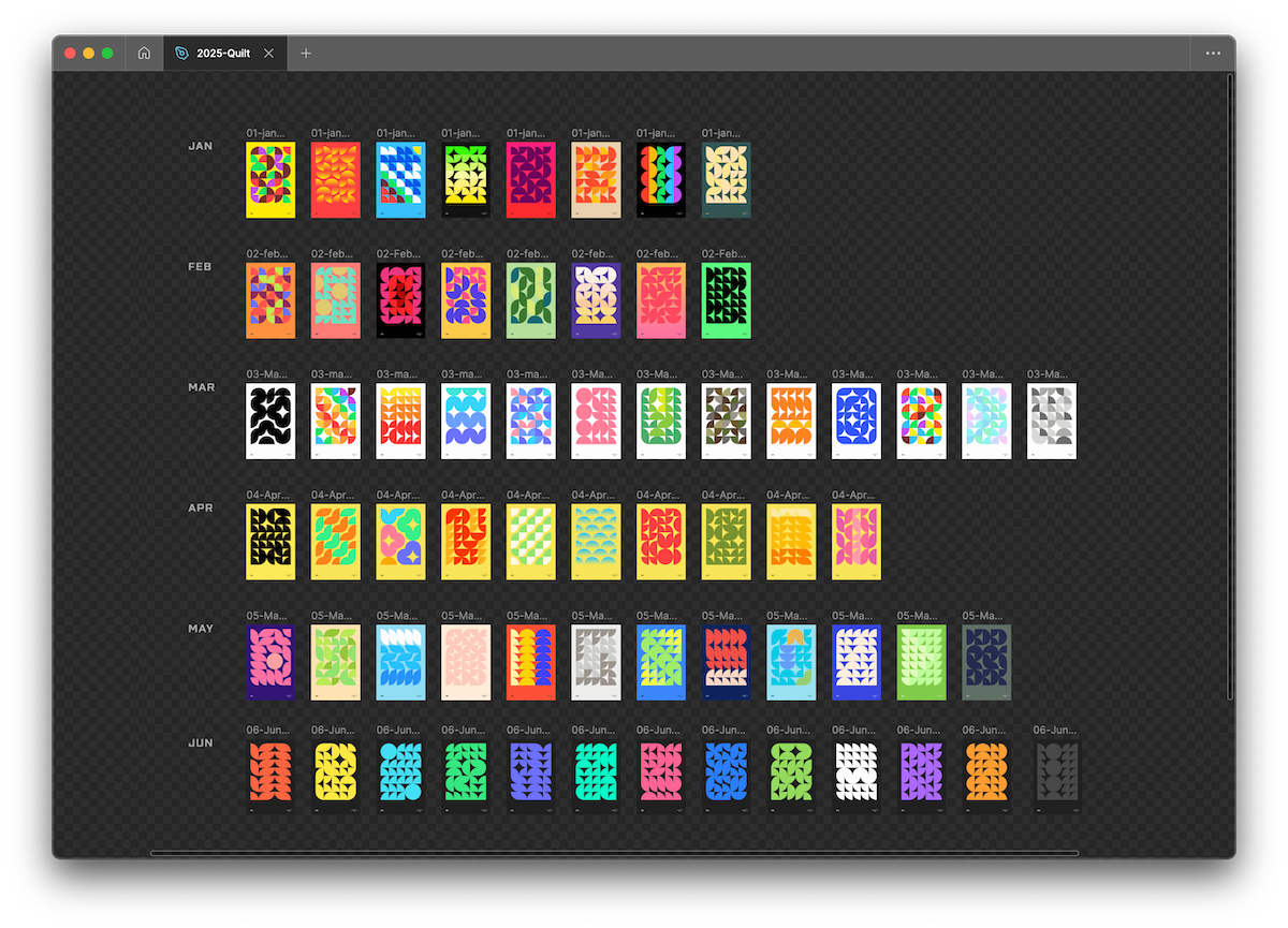 six months of digital quilts