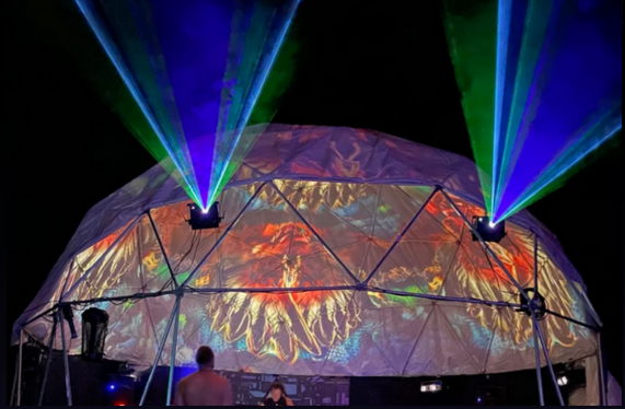 Immersive 360 dome from party with a purpose for wellfest event