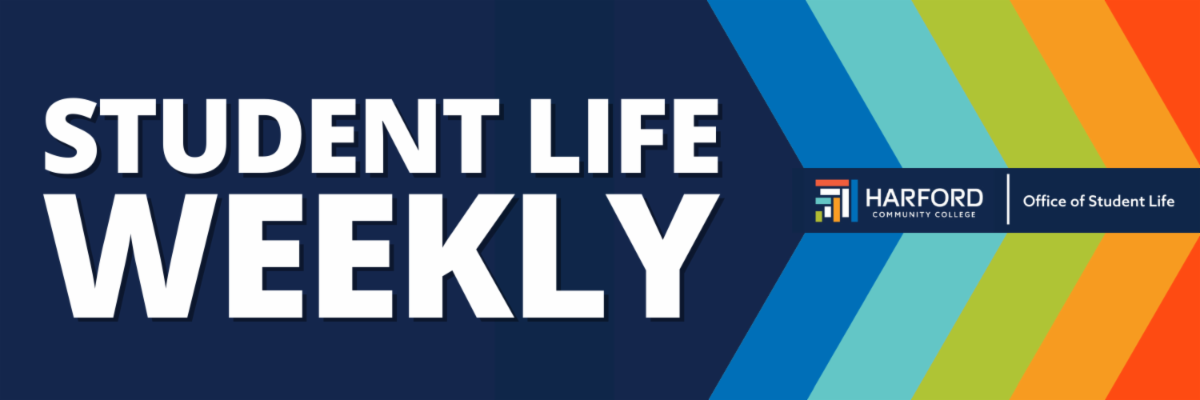 Header for newsletter for Student Life Weekly from Office of Student Life with decorative colors