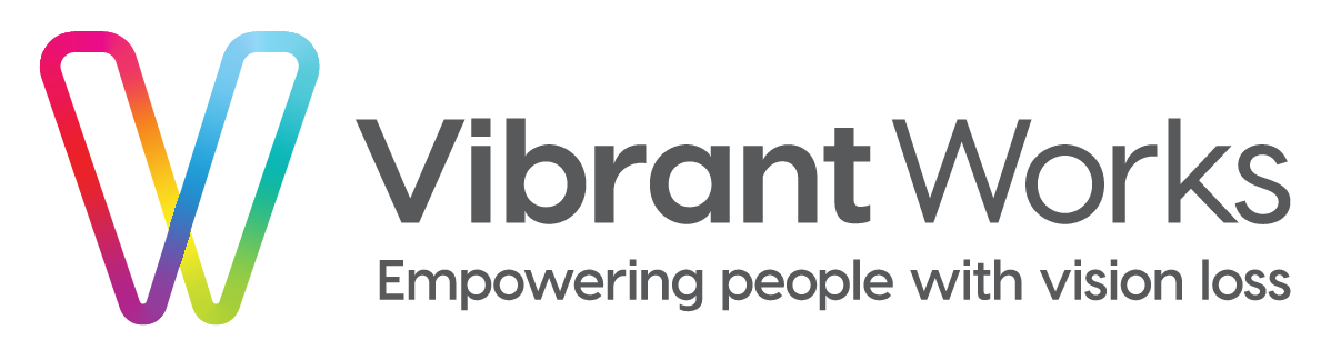Logo Vibrant Works Empowering People with Vison Loss