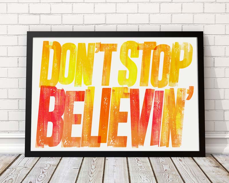 Text Image Don't Stop Believin.