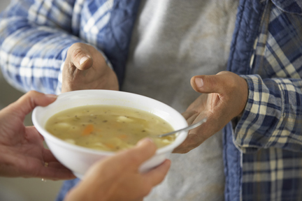 a bowl of soup is given 