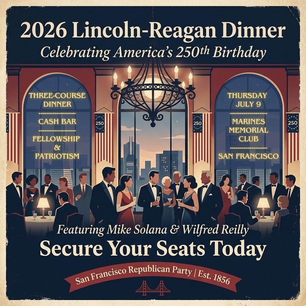 2026 Lincoln-Reagan Dinner graphic Celebrating America's 250th Birthday