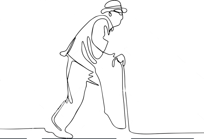 old man - line drawing