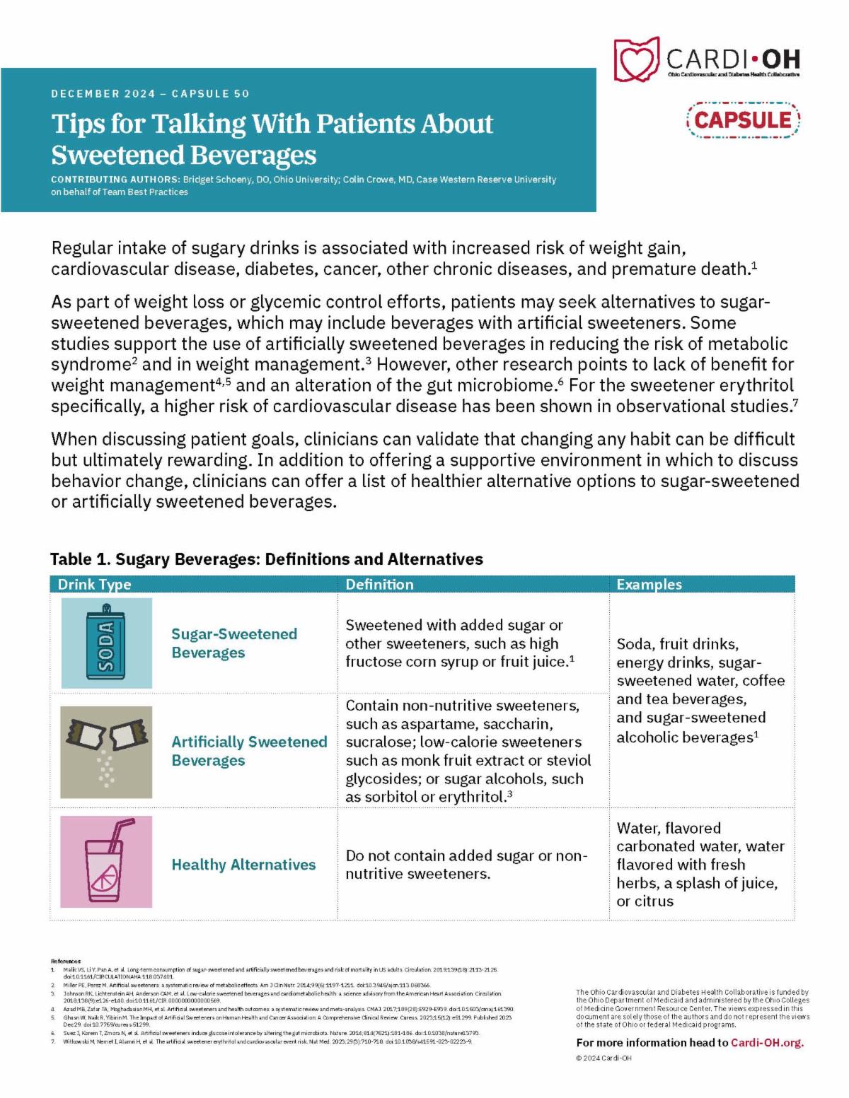 Capsule 50 - Sweetened Beverages