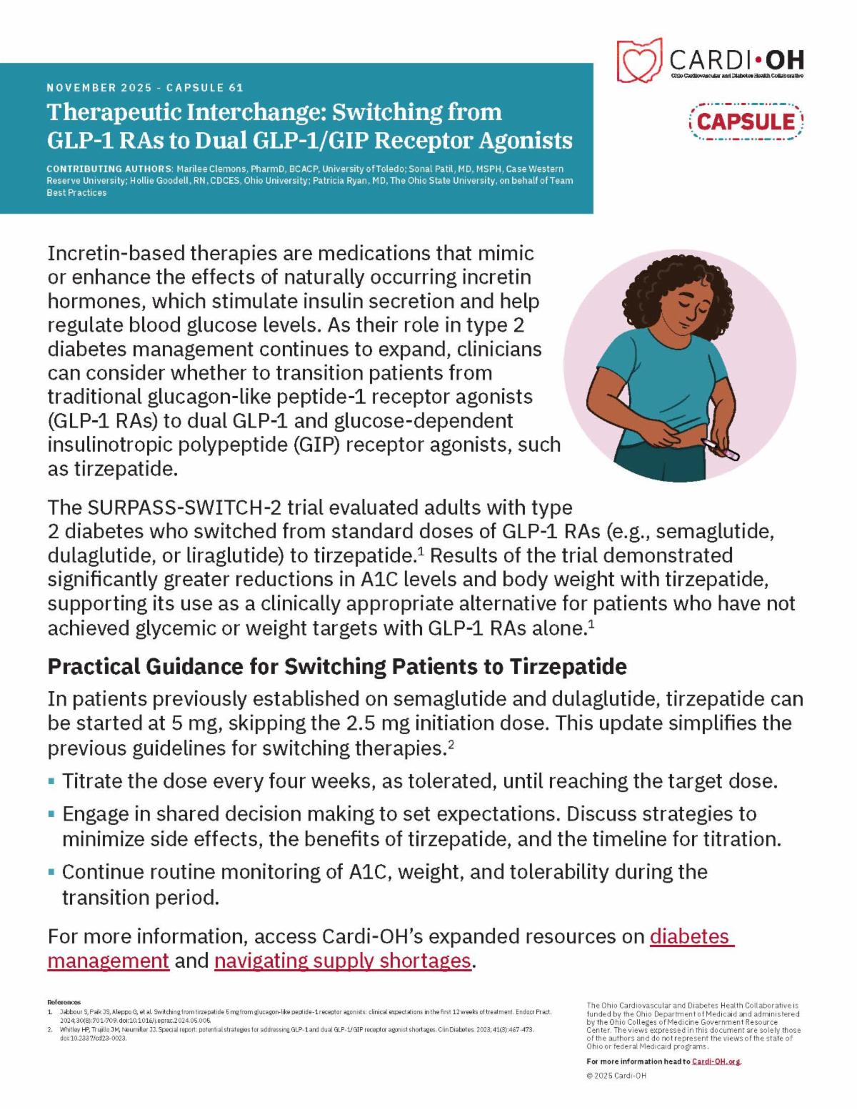 Capsule 61 - Therapeutic Interchange: Switching from GLP-1 RAs to Dual GLP-1/GIP Receptor Agonists
