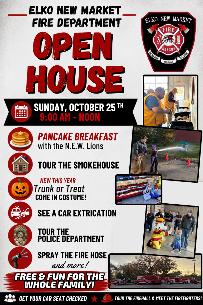 elko new market fire department open house flyer
