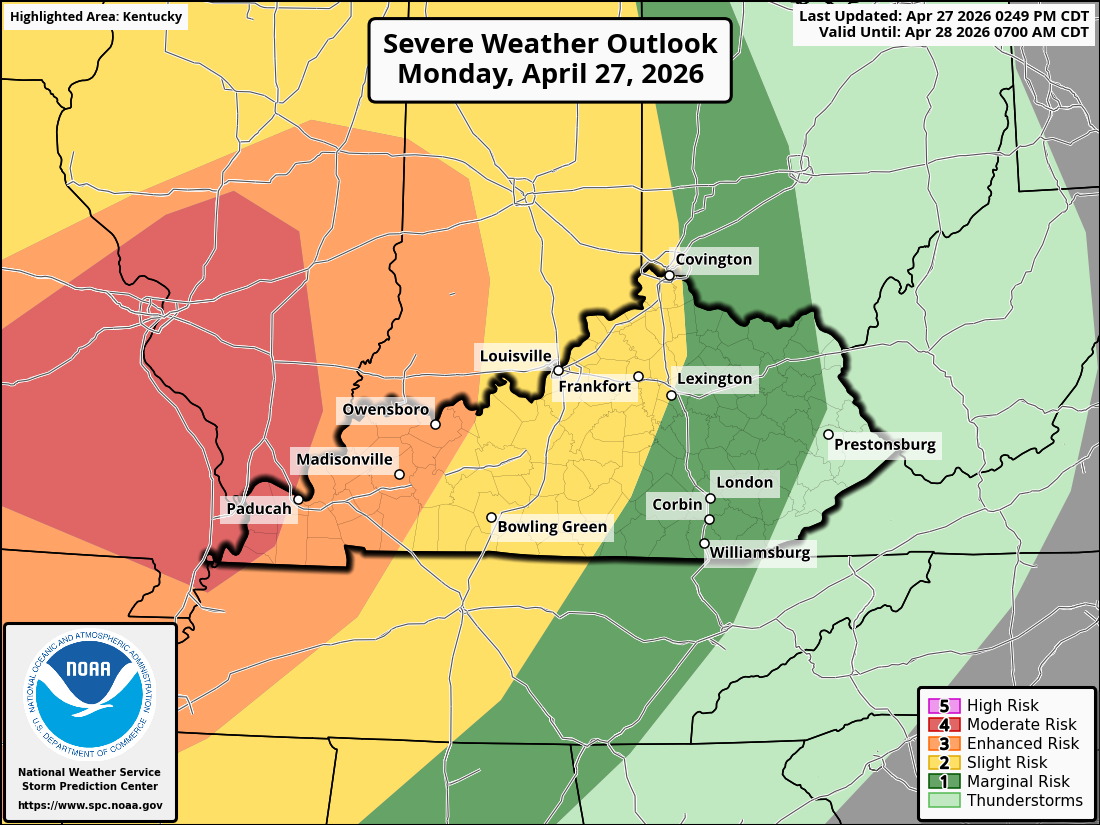 5PM Update: Significant Severe Weather Threat for Portions of Western KY