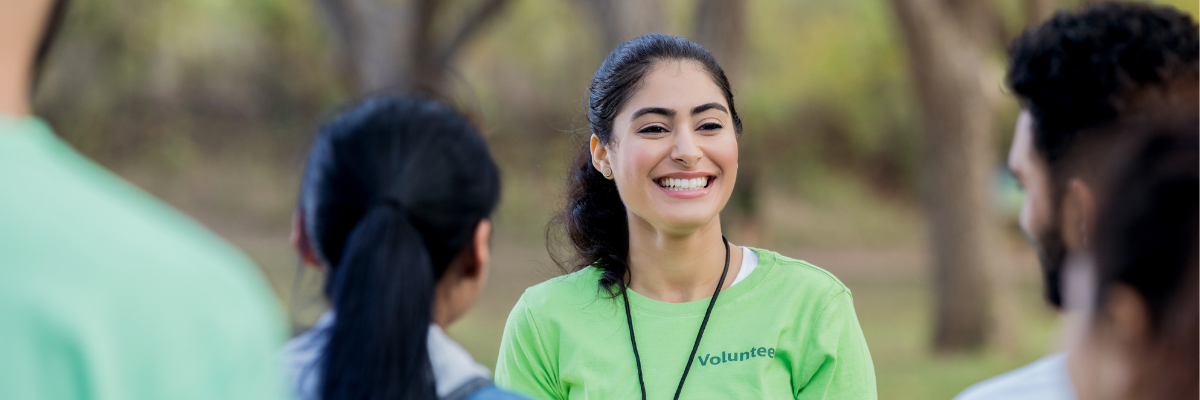 Diverse people participating in volunteer training.