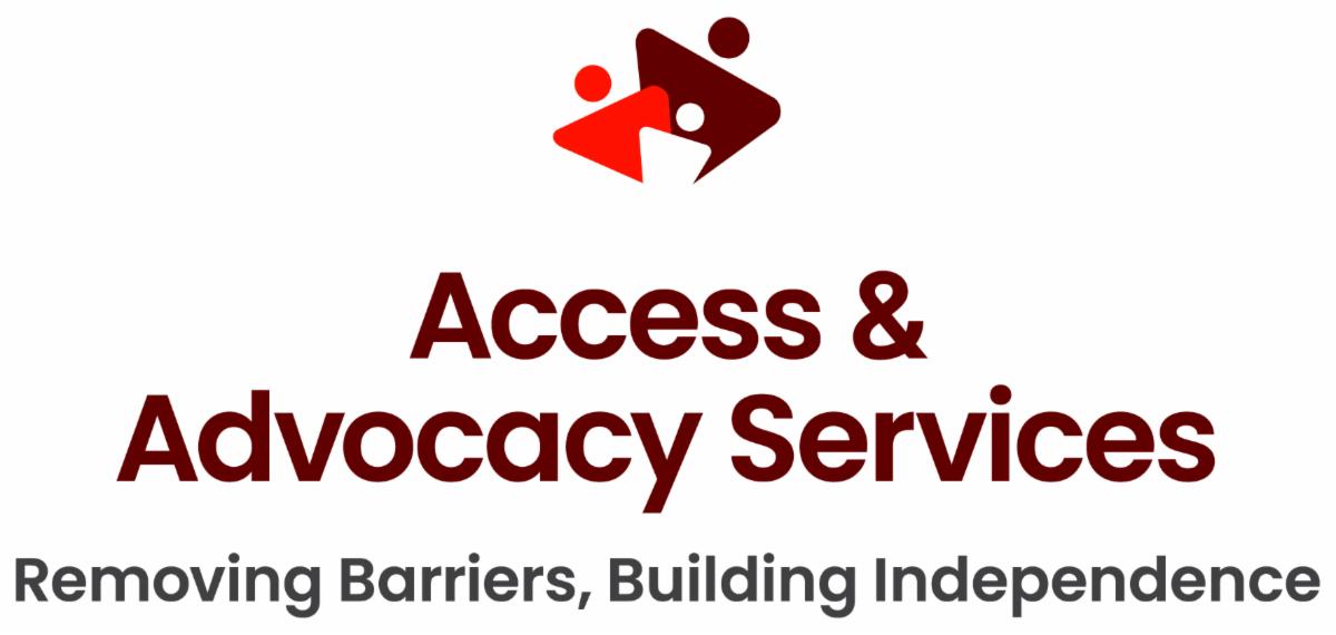 Access and Advocacy Services. Removing Barriers, Building Independence logo.