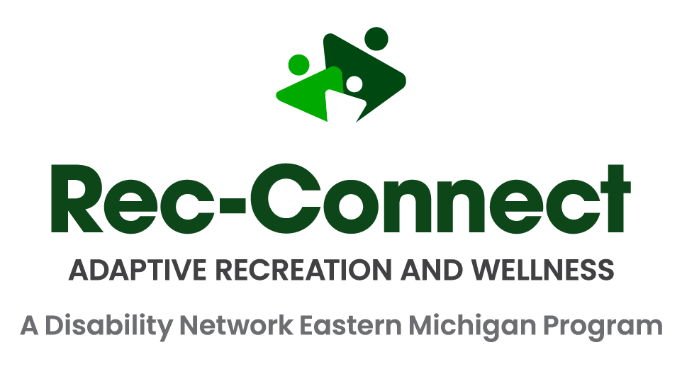 Rec-Connect Adaptive Recreation and Wellness logo. A Disability Network Eastern Michigan Program.