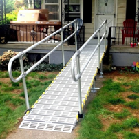 A temporary ramp installed at the home of a consumer through Disability Network Eastern Michigan's residential access mobility program.