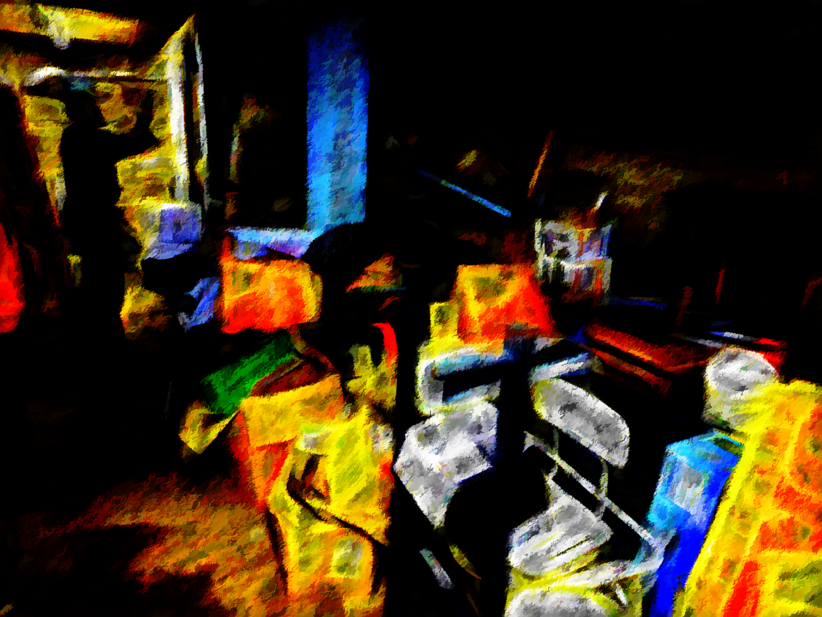 Photo manipulated to look abstract, very bright colors
