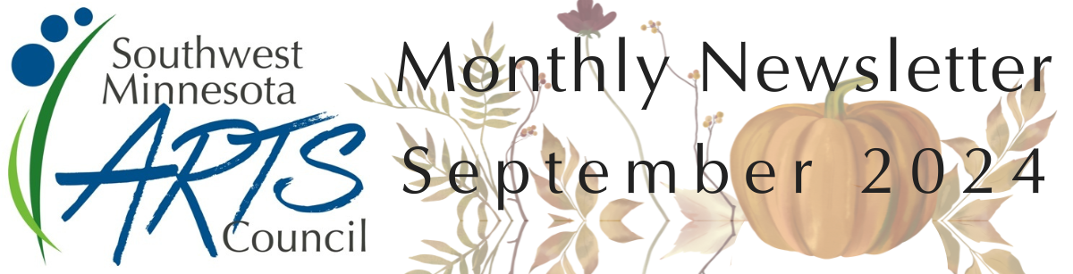SMAC Monthly Newsletter: September 2024 (background has pumpkins and fall flowers)
